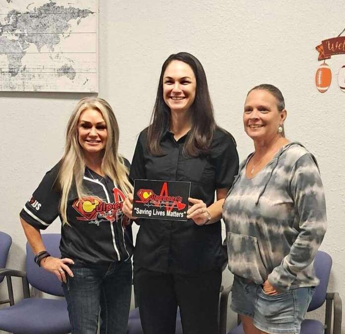 Releve Sports Medicine Receives 56th AED Donated byCulpepper’s Cardiac Foundation