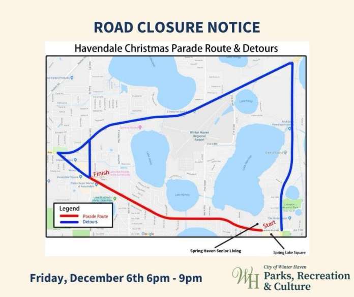 ROAD CLOSURE ALERT: Havendale Christmas Parade