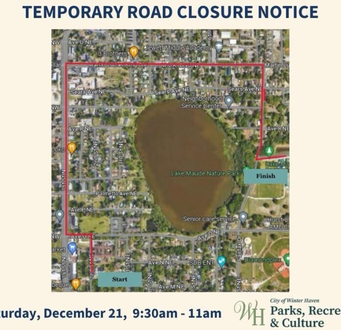 Temporary Road Closure Notice for Parade in Winter Haven