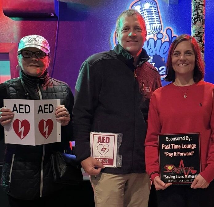 Past Times Lounge Receives 58th AED Donated by Culpepper’s Cardiac Foundation