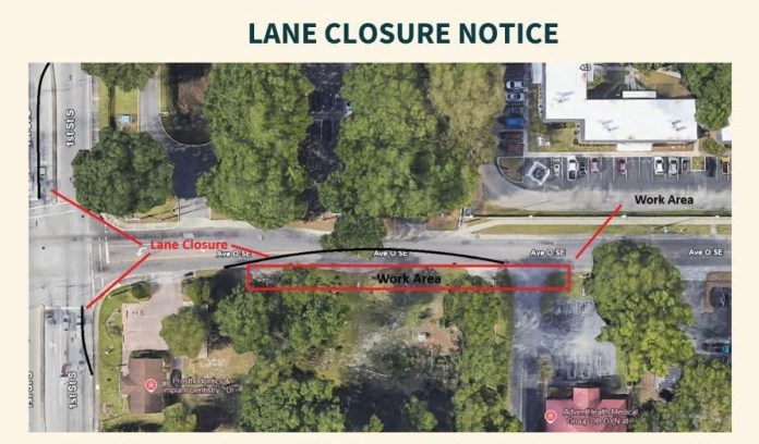 Lane Closure Notice for Avenue O SE in Winter Haven