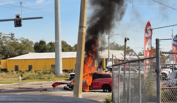 Havendale Blvd Shut Down Due to Fiery Crash