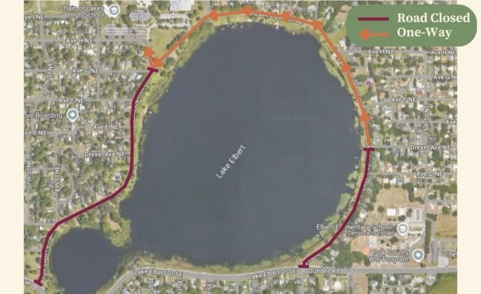 Road Closures Expected For Next Few Weeks Along Lake Elbert in Winter Haven