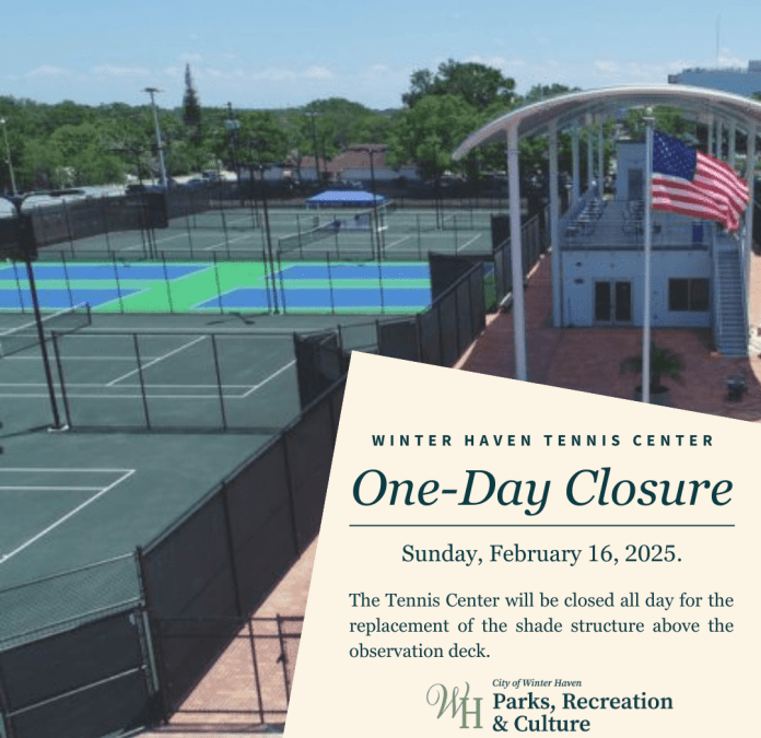 Winter Haven Tennis Center One-Day Closure