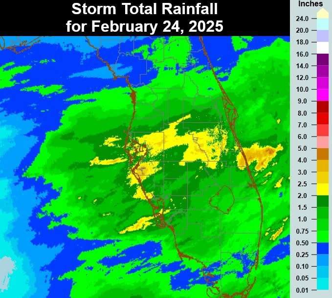 National Weather Service Announces Rainfall Totals Across Polk County