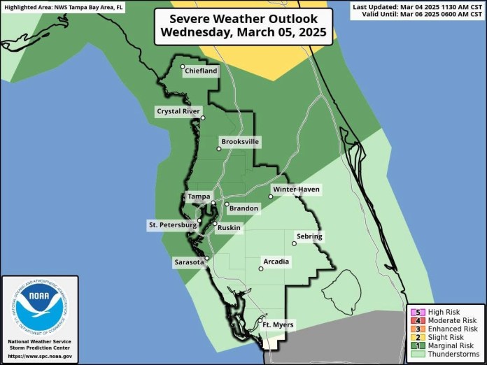 Risk of Damaging Storms Wednesday for Parts of Polk County