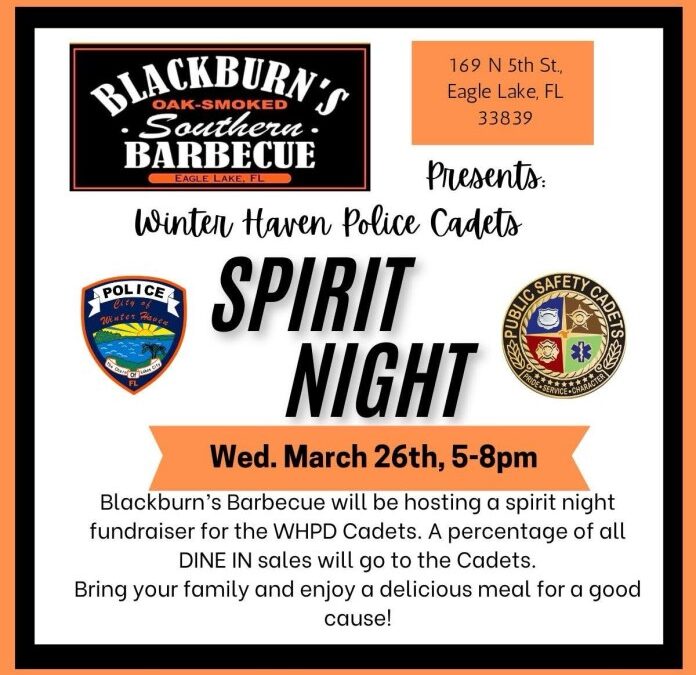 You’re Invited Winter Haven Police Cadets Spirit Night